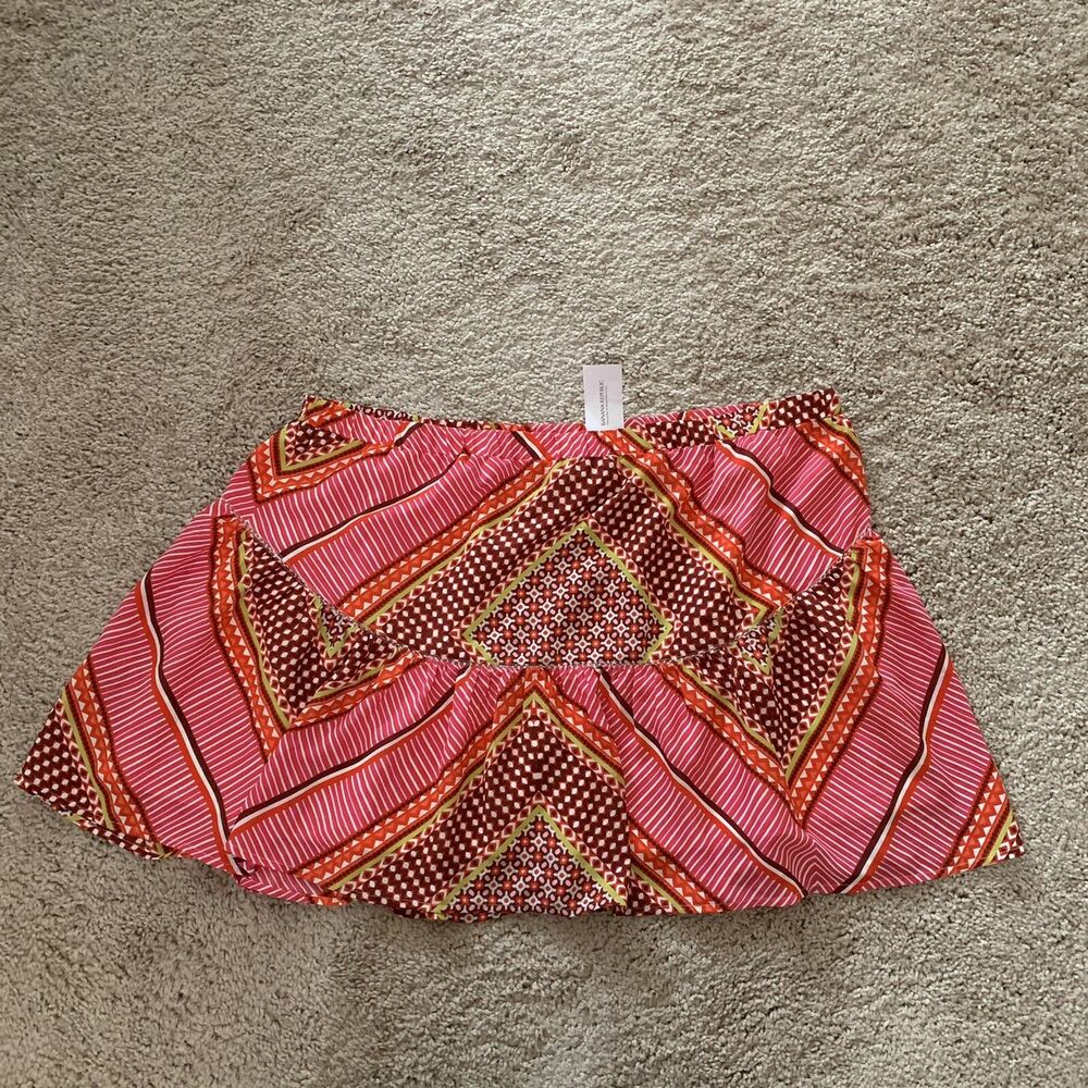 BANANA REPUBLIC Pink Colorful Geo Swing Elastic Waist Skirt Size XL NWT